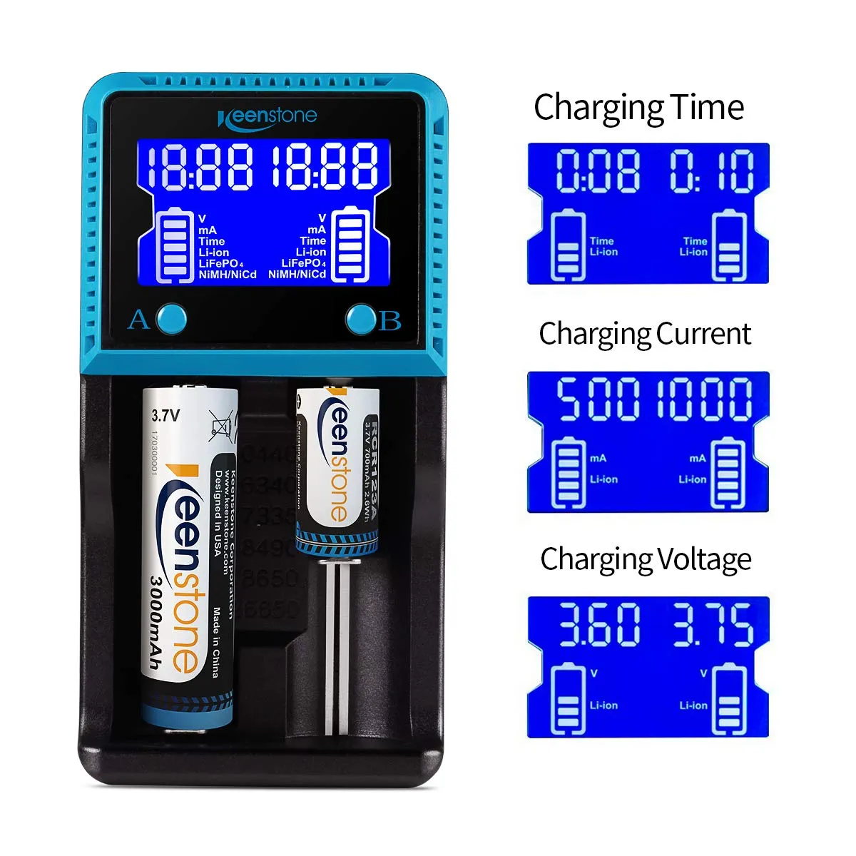 Battery Fast Smart Charger for Rechargeable Batteries