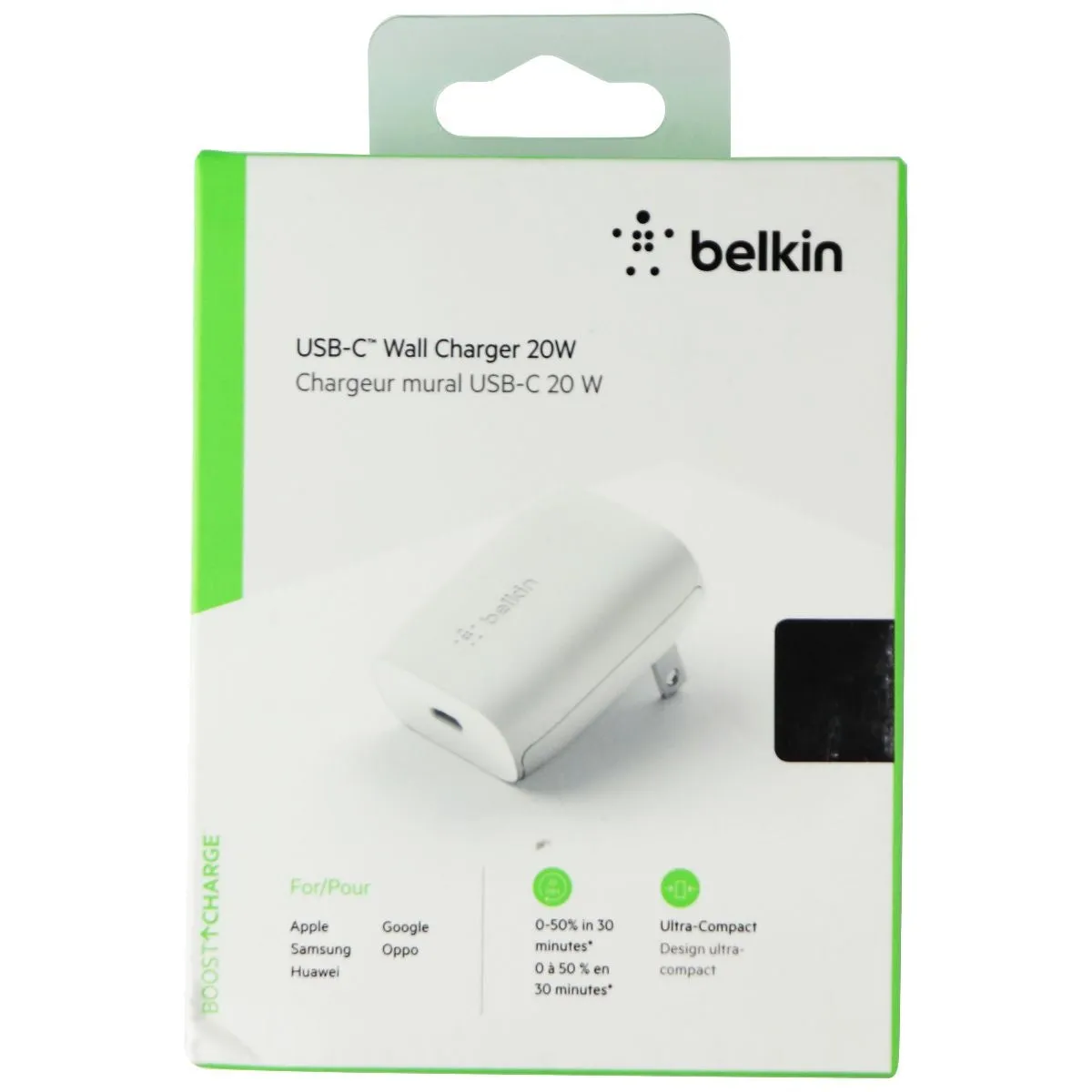 Belkin (20-Watt) Single USB-C Fast Charge Wall Charger - White