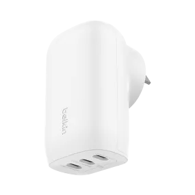 Belkin BoostCharge 67W 3 Port USB-C® Wall Charger with PPS   USB-C-C Cable White