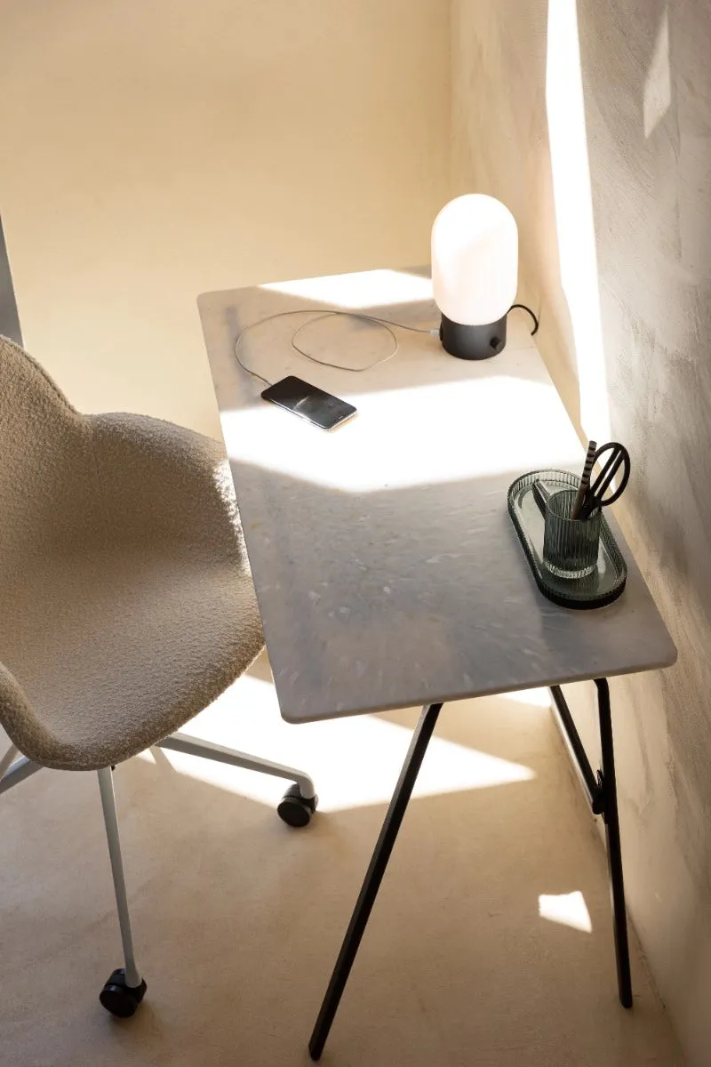 Black Urban Charger Table Lamp