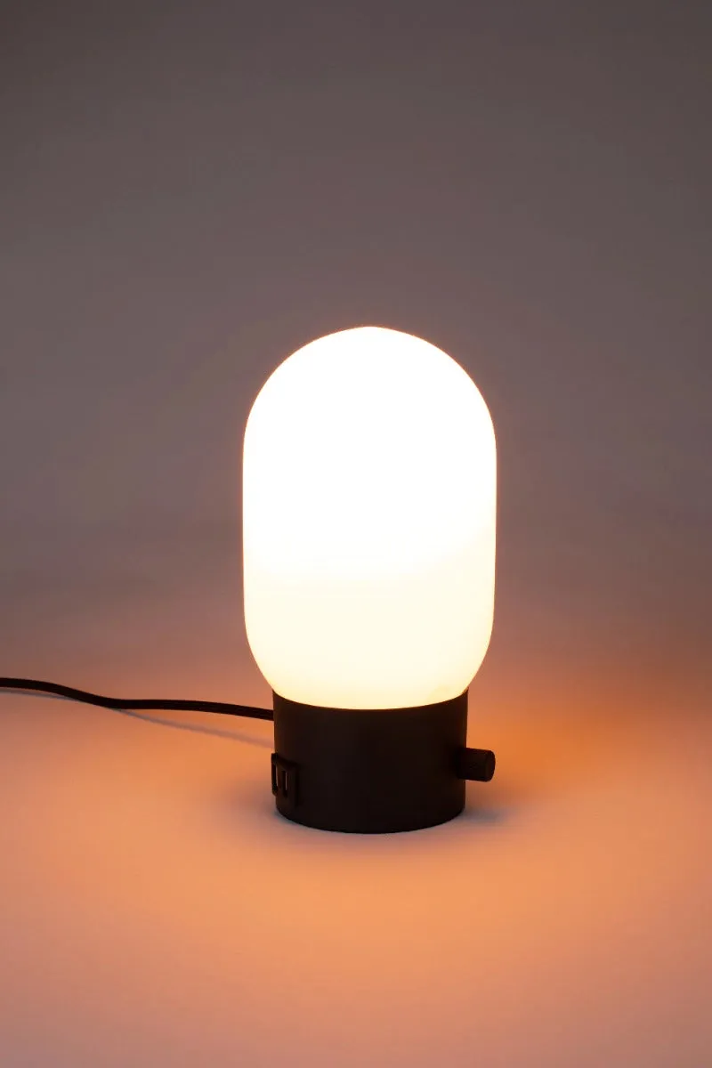 Black Urban Charger Table Lamp