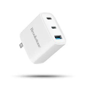 Brookstone PD 40W 3 Port Wall Charger- Dual USB-C and USB A Ports