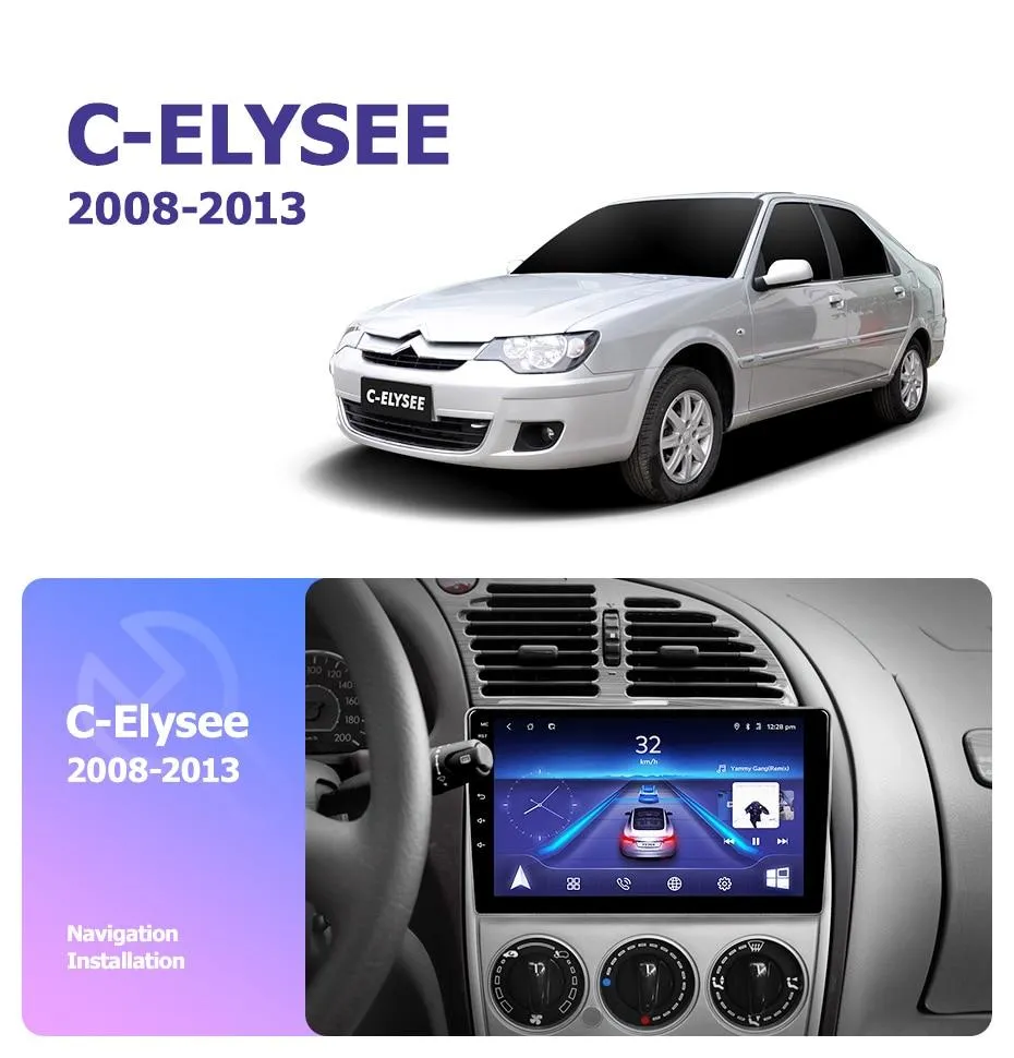 Car Dealz 9" Android 10.0 Citroen Elysee 2008-2013 In Dash Plus OEM Fascia