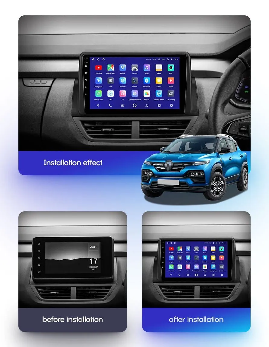 Car Dealz Premium Model 10.2" Android 10.0 For Renault Kiger 2021 In Dash Plus OEM Fascia