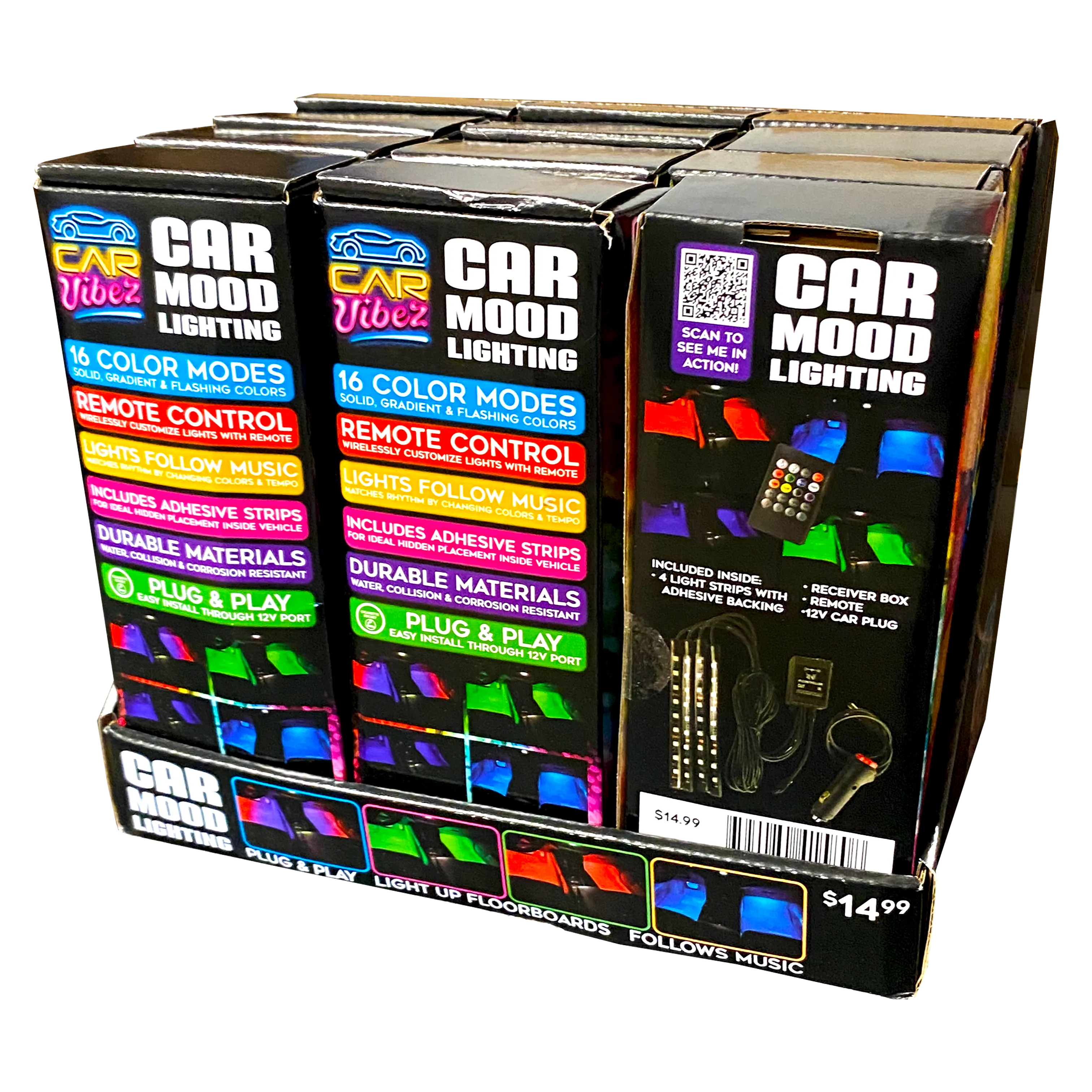 Car Lighting and Auto Accessories Assortment Floor Display - 40 Pieces Per Retail Ready Display 88467