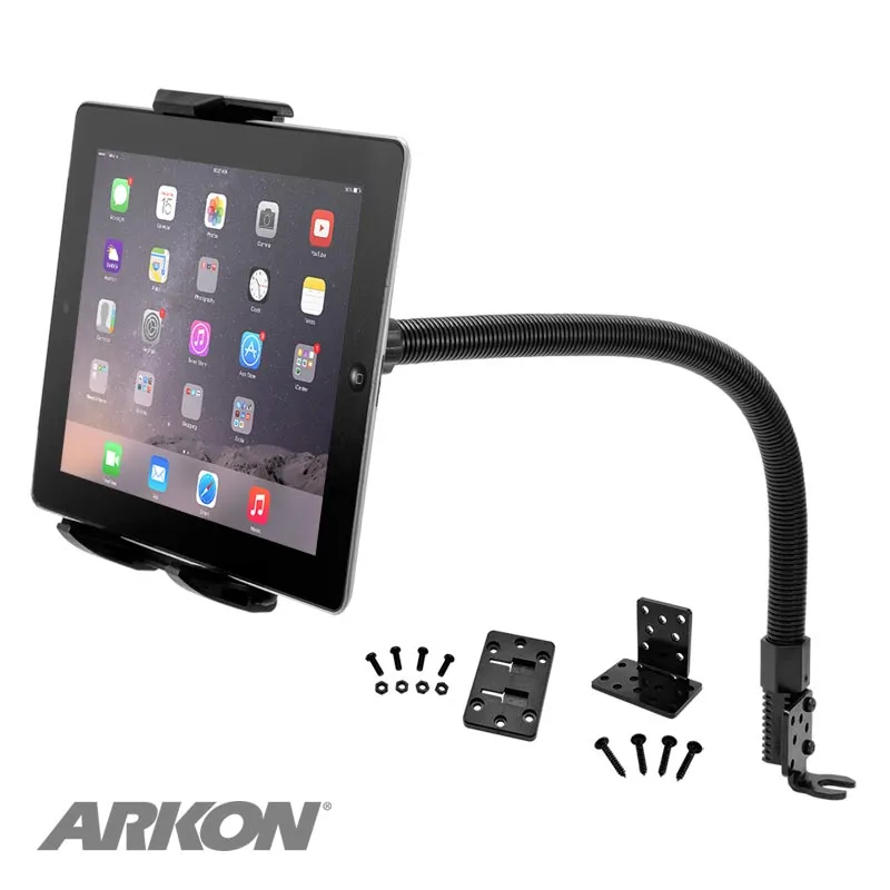 Car or Truck Seat Rail or Floor Tablet Mount with 22" Gooseneck for iPad, Note, and more