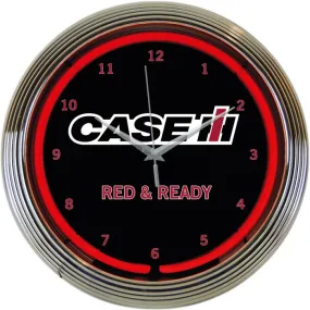 CASE IH Red & Ready Neon Wall Clock