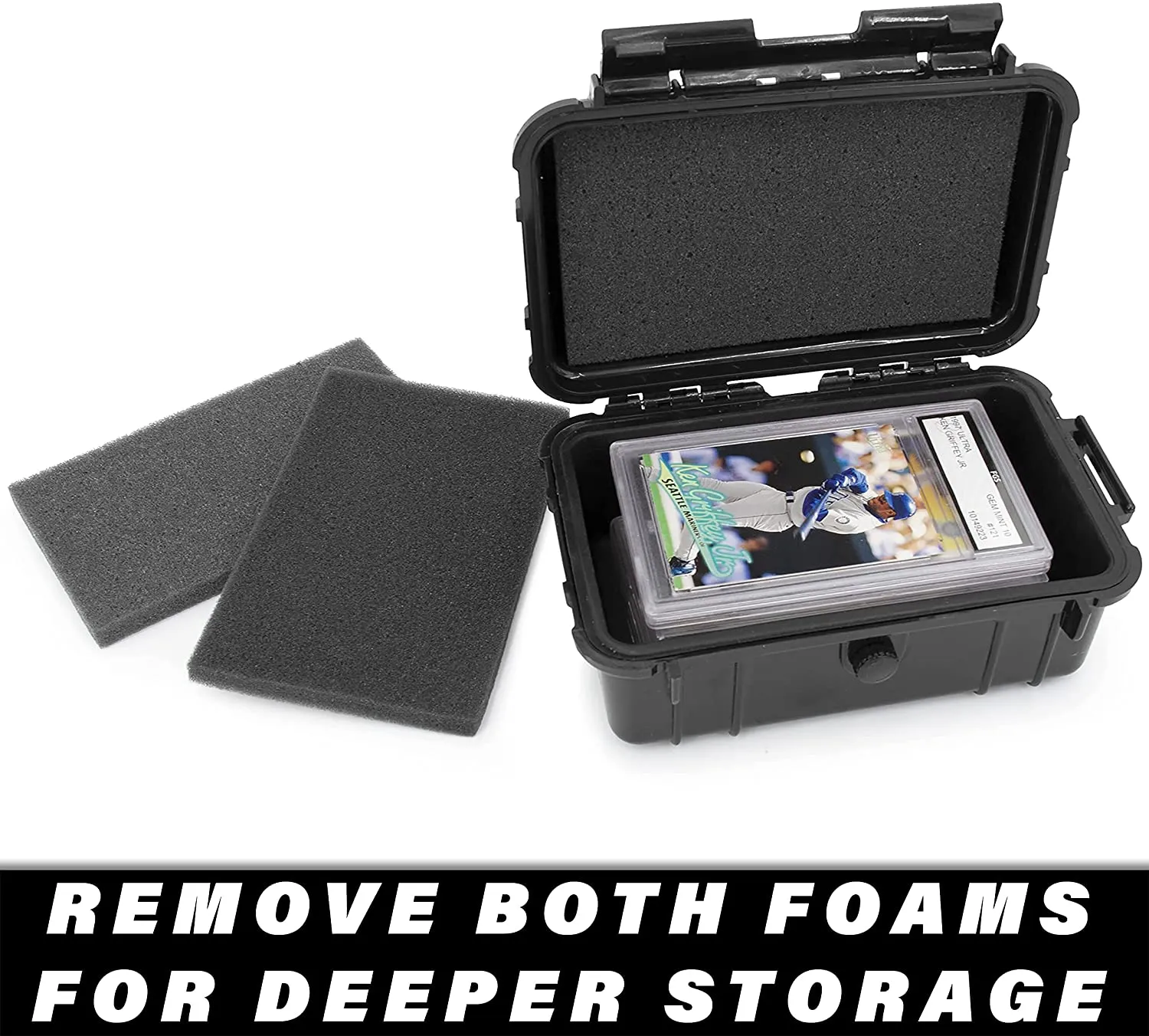 CASEMATIX Graded Card Case Compatible with 6  BGS 8  PSA FGS Graded Sports Trading Cards, Waterproof Graded Slab Card Storage Box