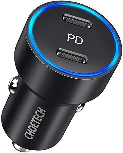 CHOETECH 40W 2-Port PD20W All Metal Fast Car Charger C0054-V2-SL