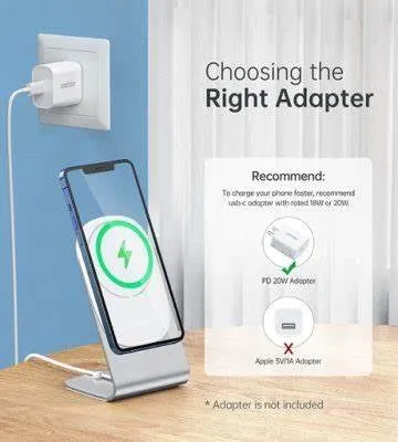 Choetech Magasafe Fast Wireless Charger Stand Holder For Iphone 12 White