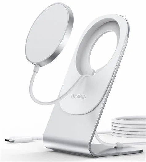 Choetech Magasafe Fast Wireless Charger Stand Holder For Iphone 12 White