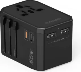 Choetech Travel Charger With Us Eu Uk Au Plugs-45 W Gan Technology