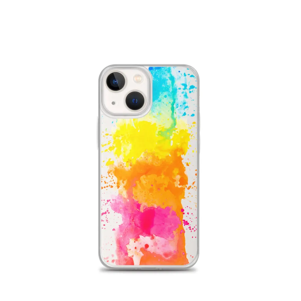 Colorful Paint Splatter iPhone 15 14 13 12 Pro Max Clear Case Abstract Art Print Cute Aesthetic iPhone 11 Mini SE XS XR X 7 8 Cell Phone