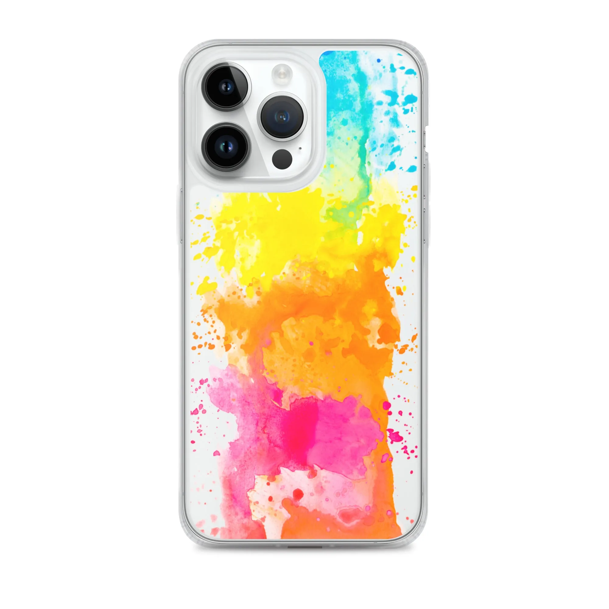 Colorful Paint Splatter iPhone 15 14 13 12 Pro Max Clear Case Abstract Art Print Cute Aesthetic iPhone 11 Mini SE XS XR X 7 8 Cell Phone