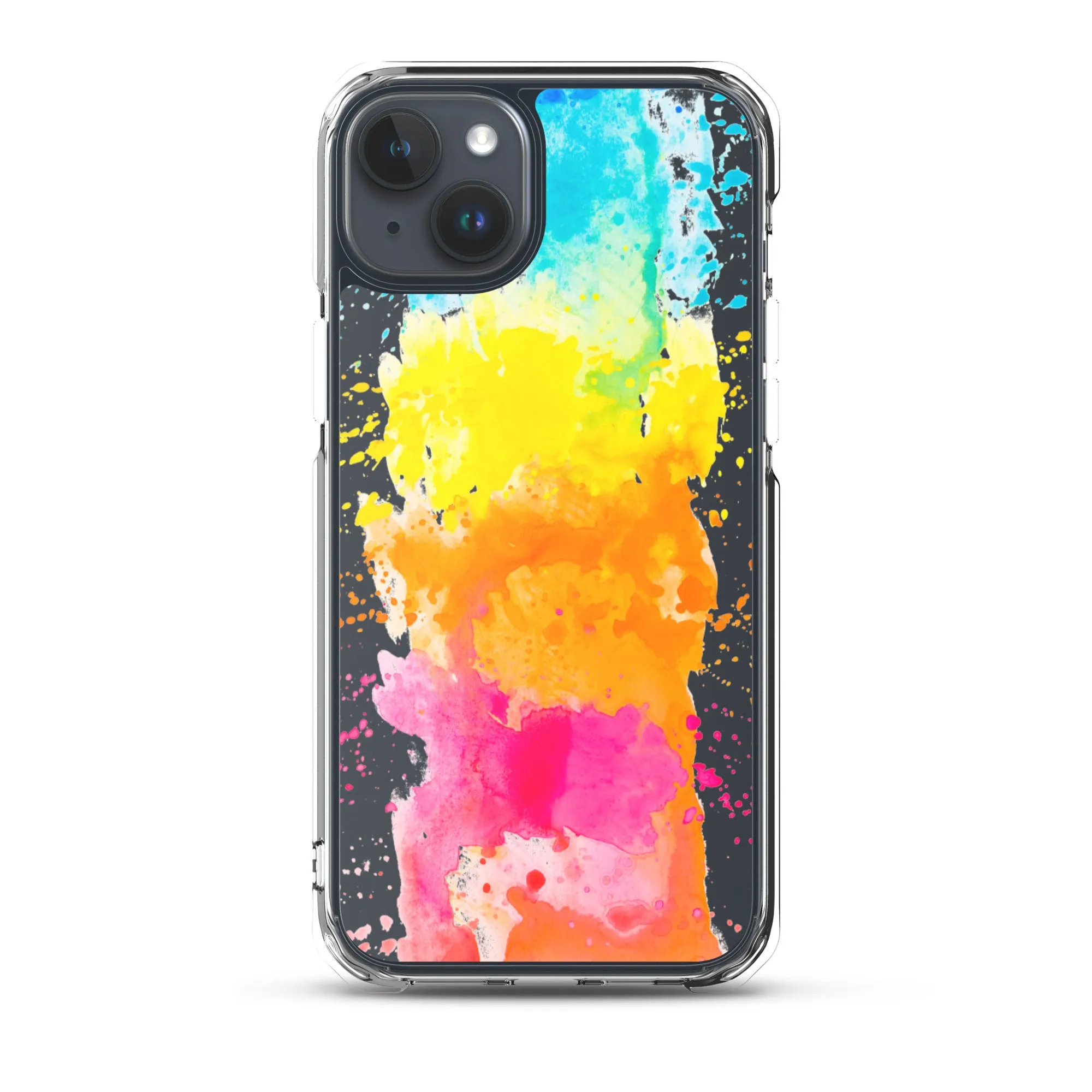 Colorful Paint Splatter iPhone 15 14 13 12 Pro Max Clear Case Abstract Art Print Cute Aesthetic iPhone 11 Mini SE XS XR X 7 8 Cell Phone