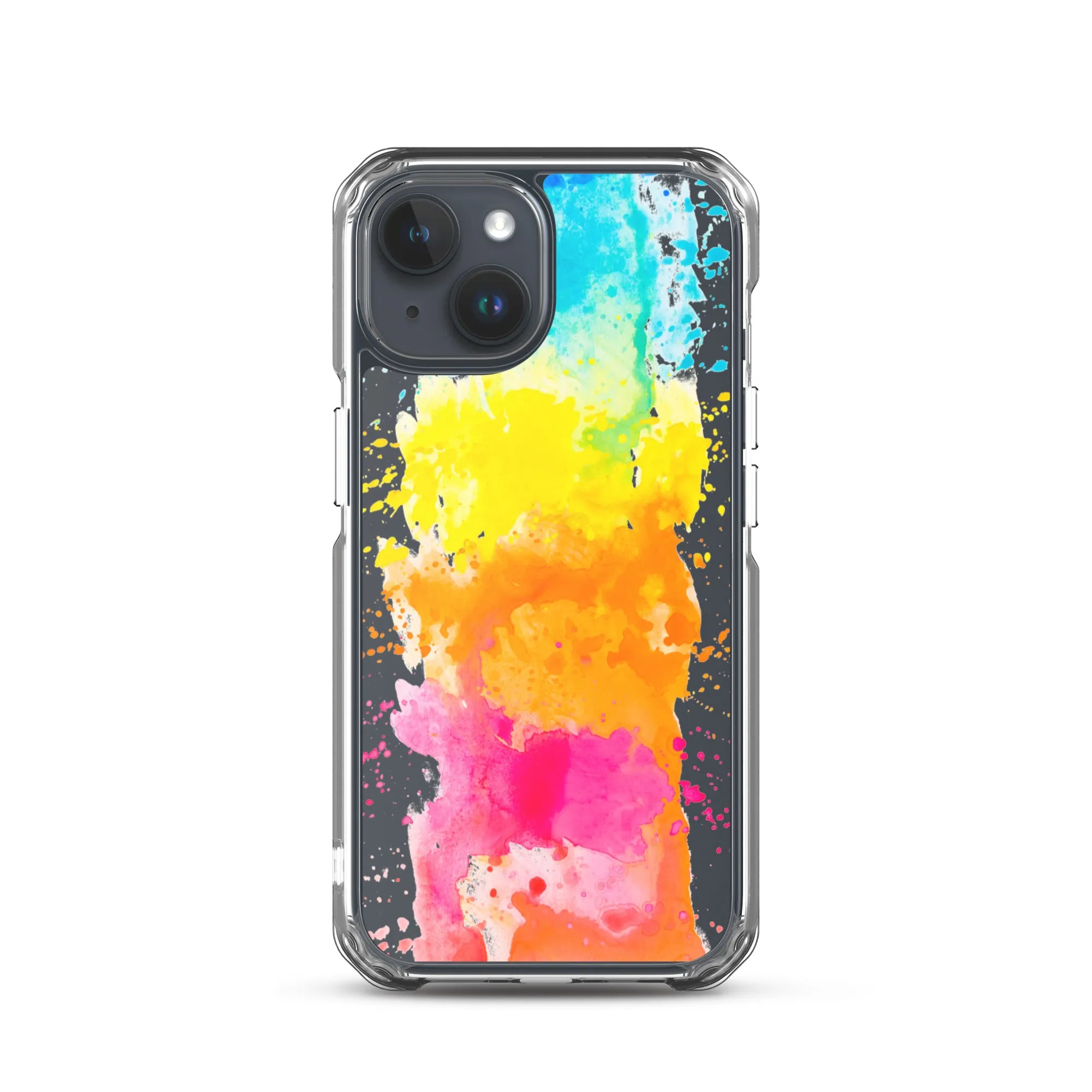 Colorful Paint Splatter iPhone 15 14 13 12 Pro Max Clear Case Abstract Art Print Cute Aesthetic iPhone 11 Mini SE XS XR X 7 8 Cell Phone