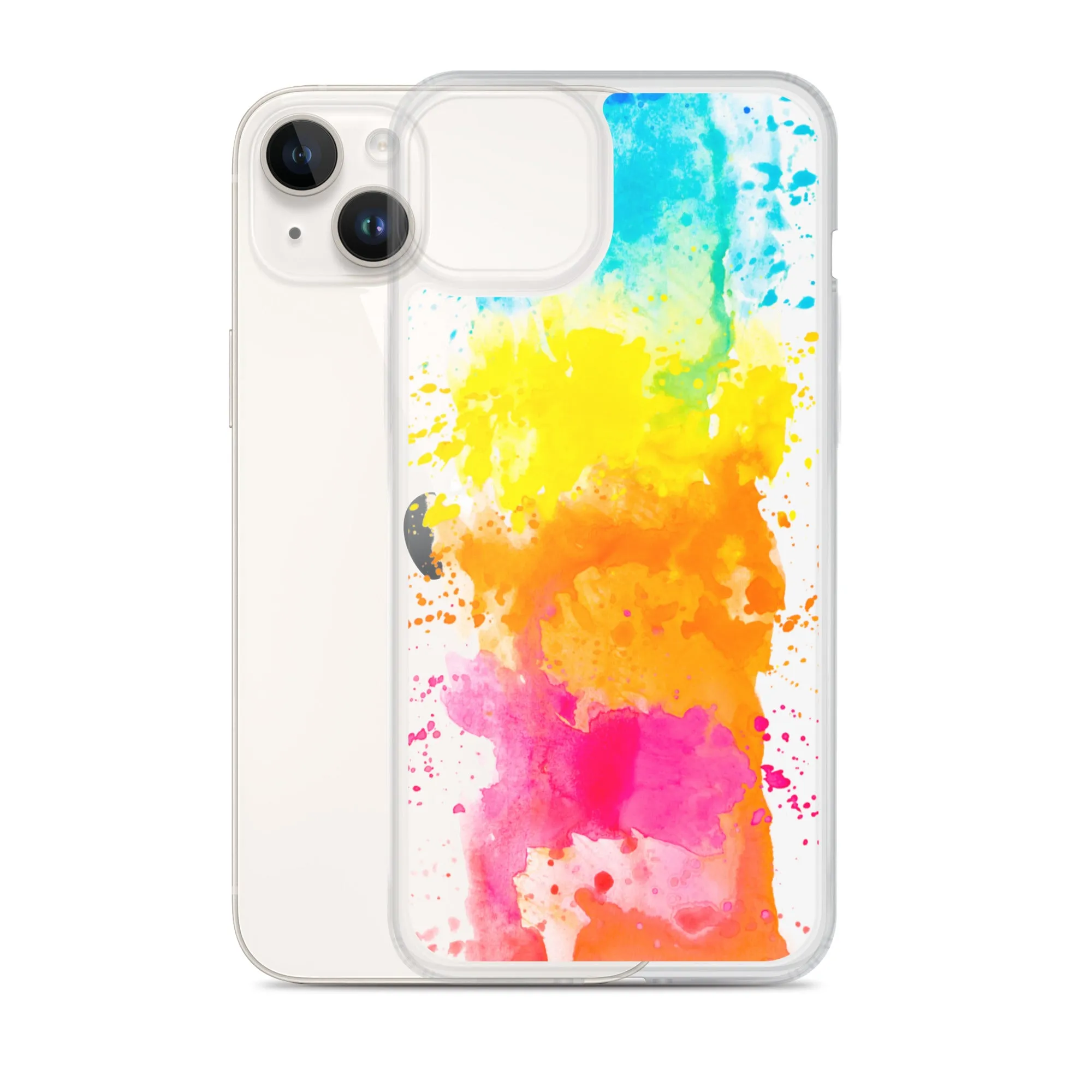 Colorful Paint Splatter iPhone 15 14 13 12 Pro Max Clear Case Abstract Art Print Cute Aesthetic iPhone 11 Mini SE XS XR X 7 8 Cell Phone