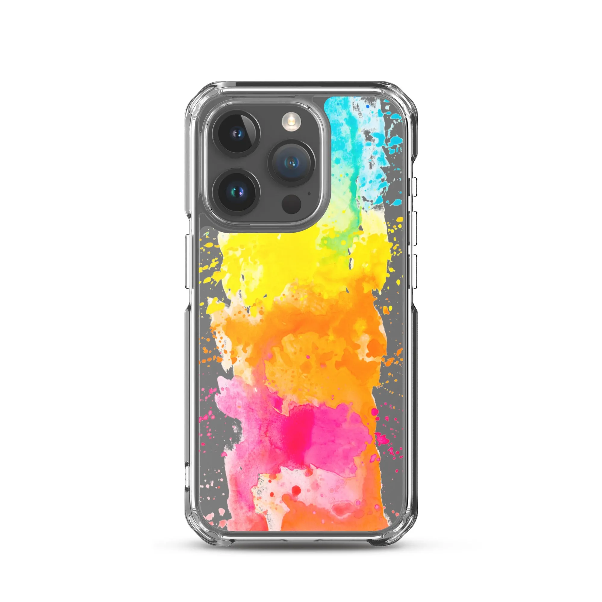 Colorful Paint Splatter iPhone 15 14 13 12 Pro Max Clear Case Abstract Art Print Cute Aesthetic iPhone 11 Mini SE XS XR X 7 8 Cell Phone