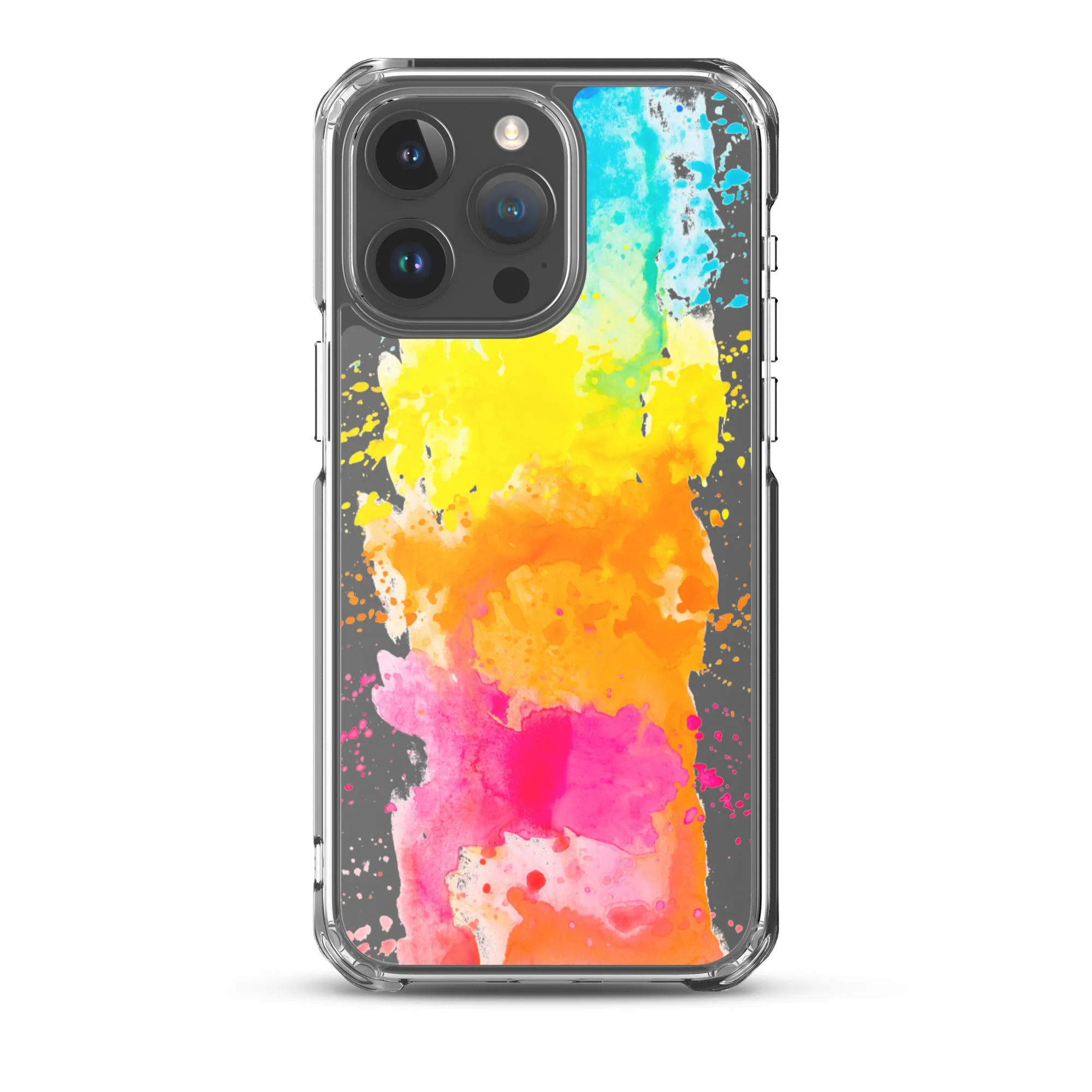 Colorful Paint Splatter iPhone 15 14 13 12 Pro Max Clear Case Abstract Art Print Cute Aesthetic iPhone 11 Mini SE XS XR X 7 8 Cell Phone