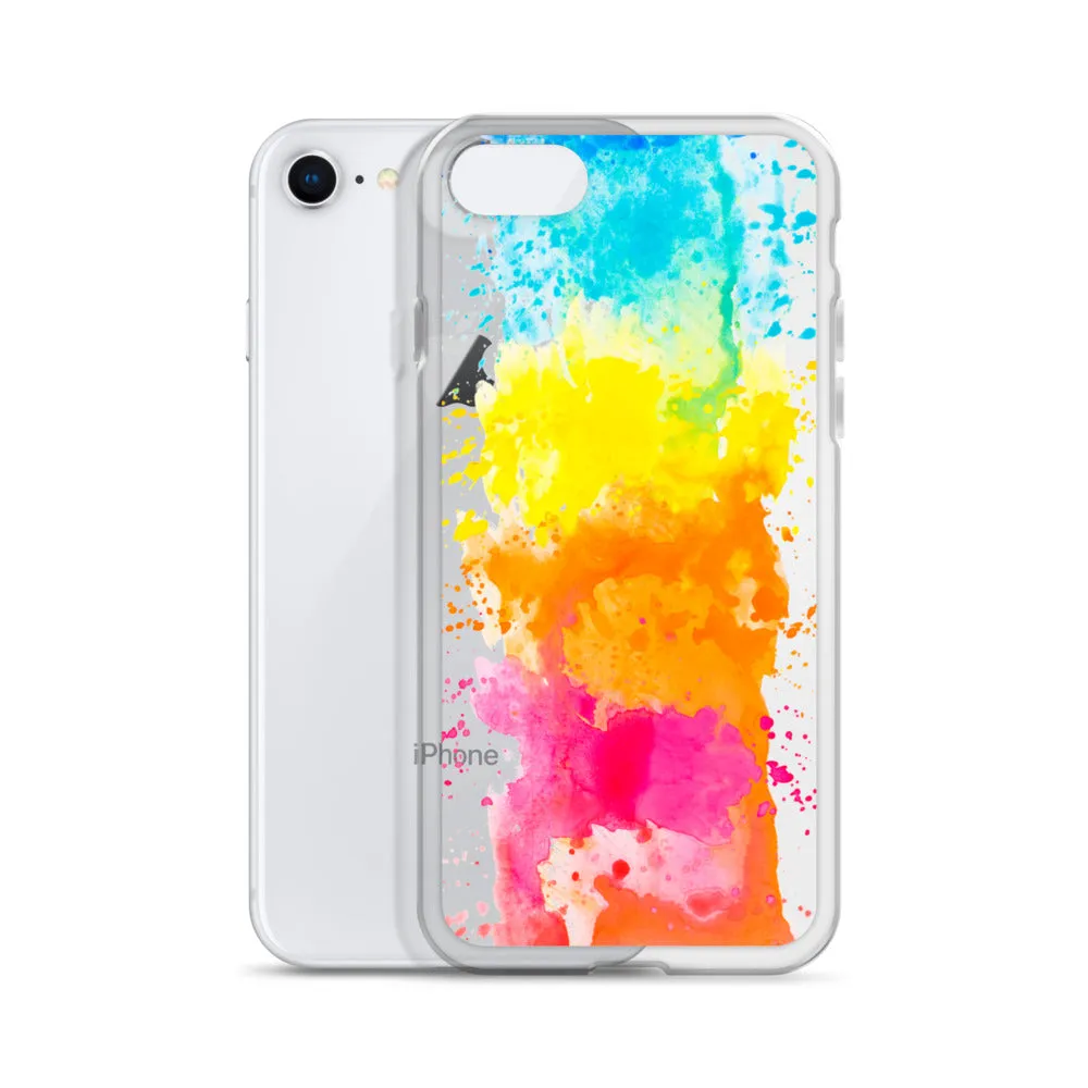 Colorful Paint Splatter iPhone 15 14 13 12 Pro Max Clear Case Abstract Art Print Cute Aesthetic iPhone 11 Mini SE XS XR X 7 8 Cell Phone