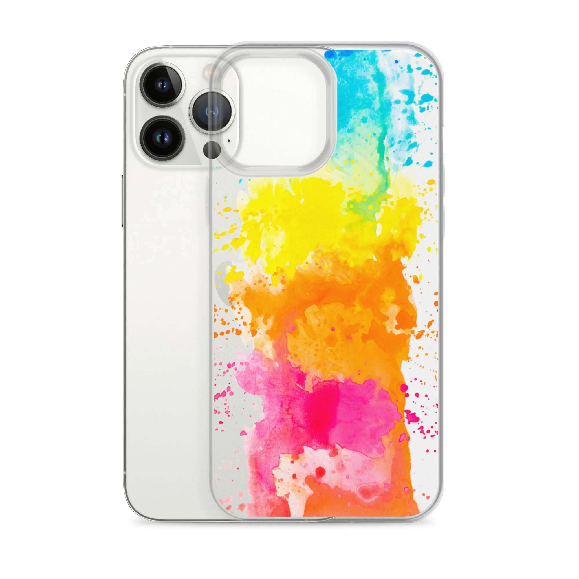 Colorful Paint Splatter iPhone 15 14 13 12 Pro Max Clear Case Abstract Art Print Cute Aesthetic iPhone 11 Mini SE XS XR X 7 8 Cell Phone