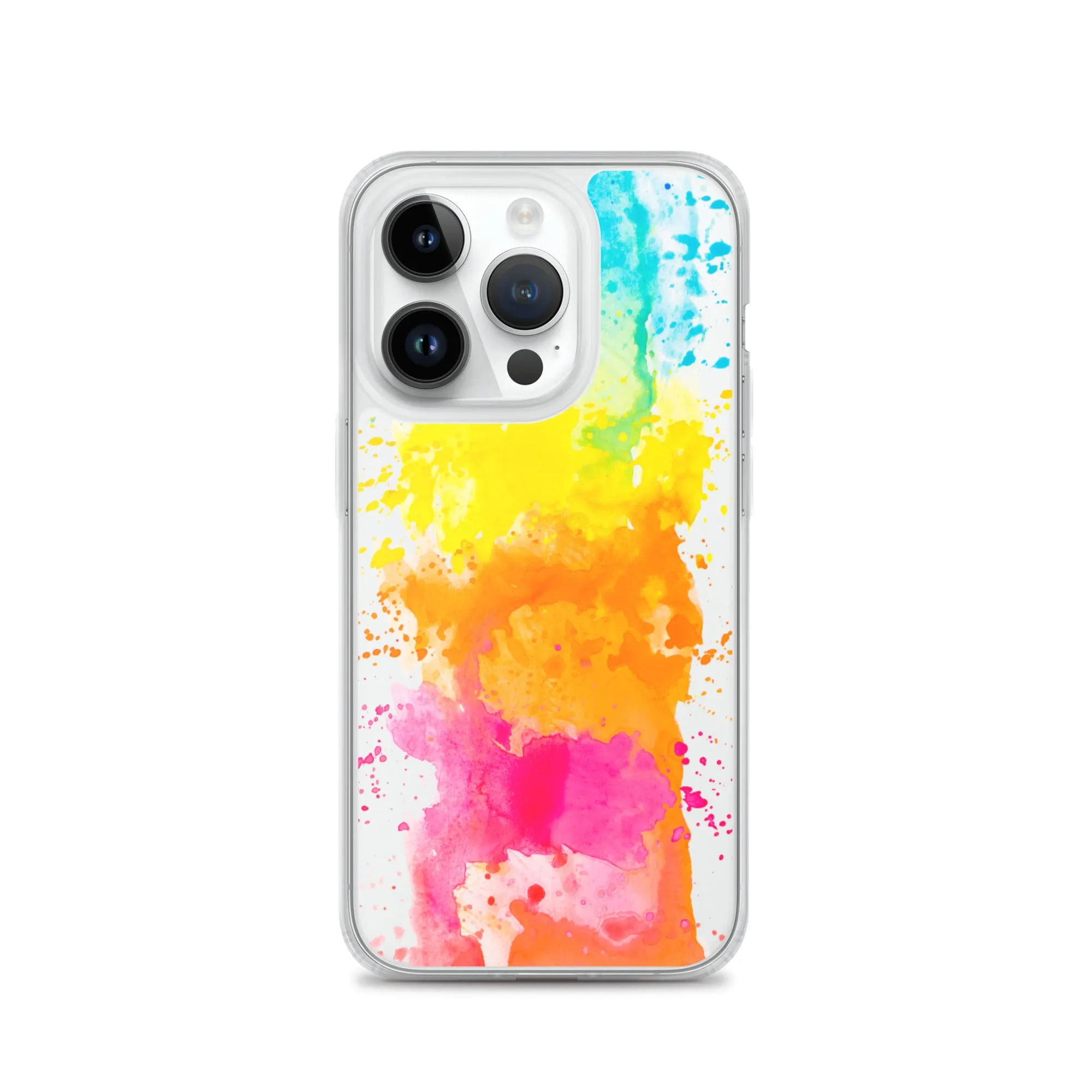 Colorful Paint Splatter iPhone 15 14 13 12 Pro Max Clear Case Abstract Art Print Cute Aesthetic iPhone 11 Mini SE XS XR X 7 8 Cell Phone