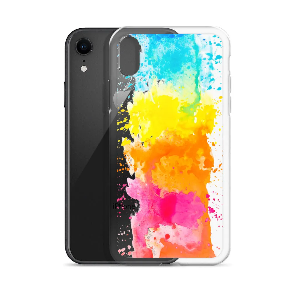 Colorful Paint Splatter iPhone 15 14 13 12 Pro Max Clear Case Abstract Art Print Cute Aesthetic iPhone 11 Mini SE XS XR X 7 8 Cell Phone