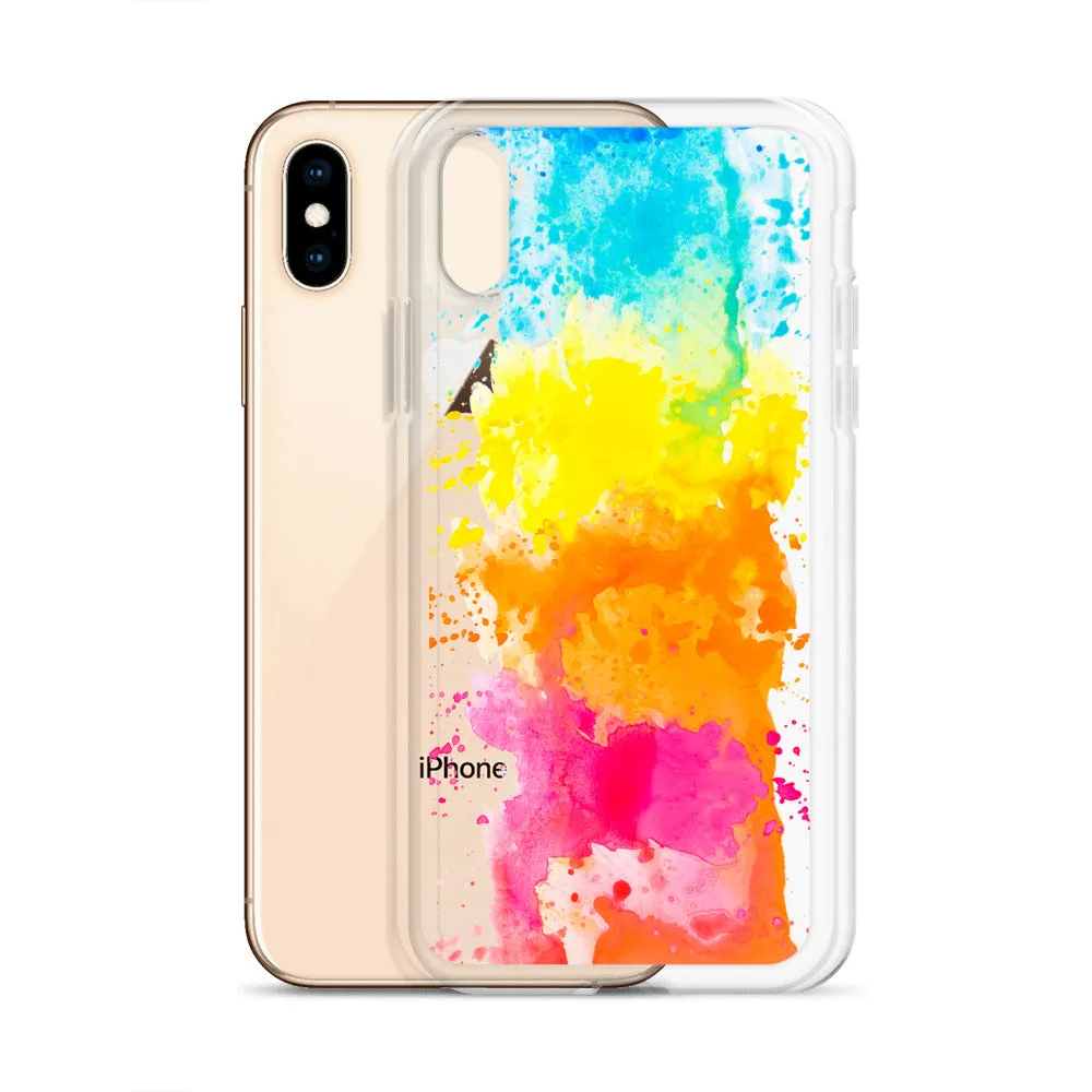 Colorful Paint Splatter iPhone 15 14 13 12 Pro Max Clear Case Abstract Art Print Cute Aesthetic iPhone 11 Mini SE XS XR X 7 8 Cell Phone