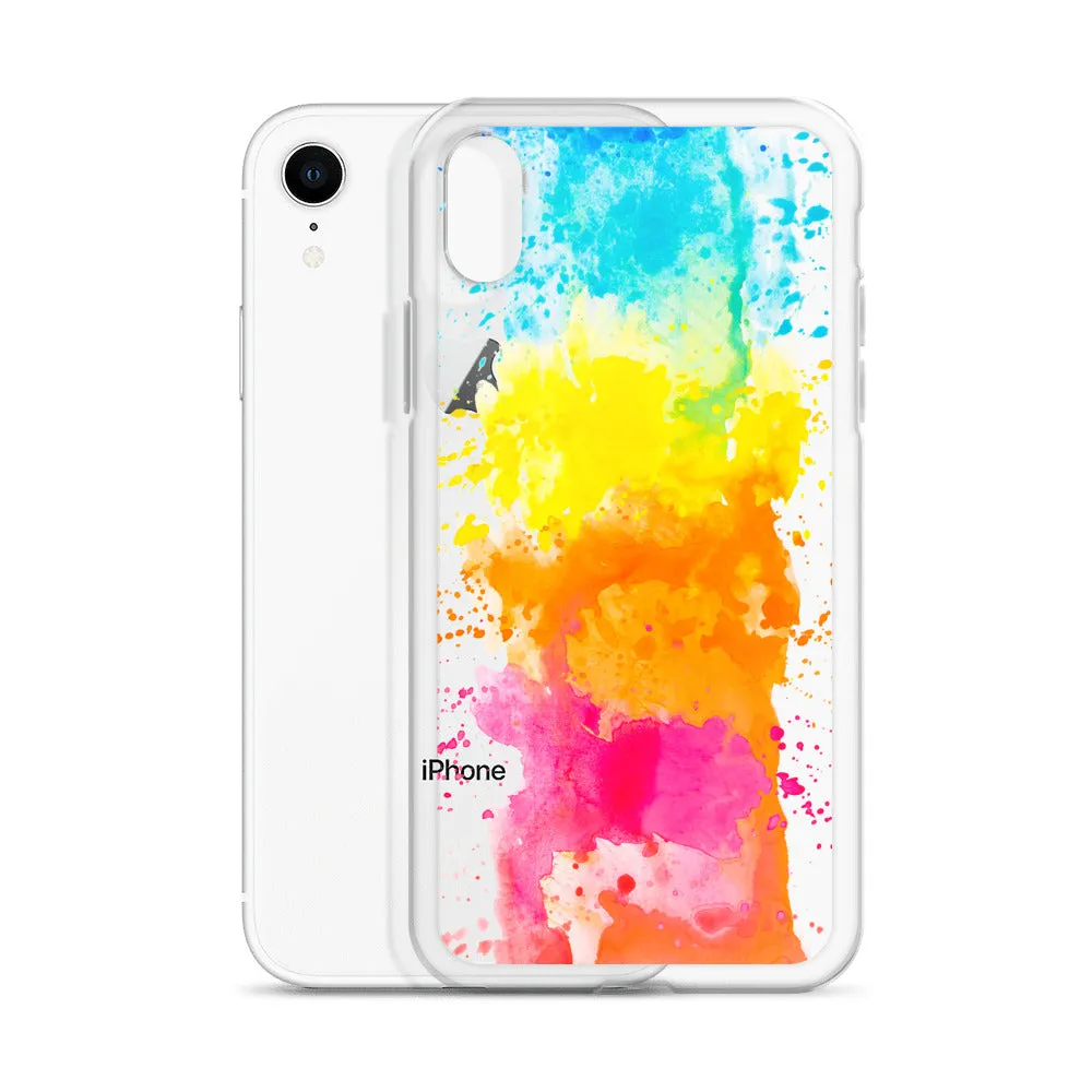 Colorful Paint Splatter iPhone 15 14 13 12 Pro Max Clear Case Abstract Art Print Cute Aesthetic iPhone 11 Mini SE XS XR X 7 8 Cell Phone