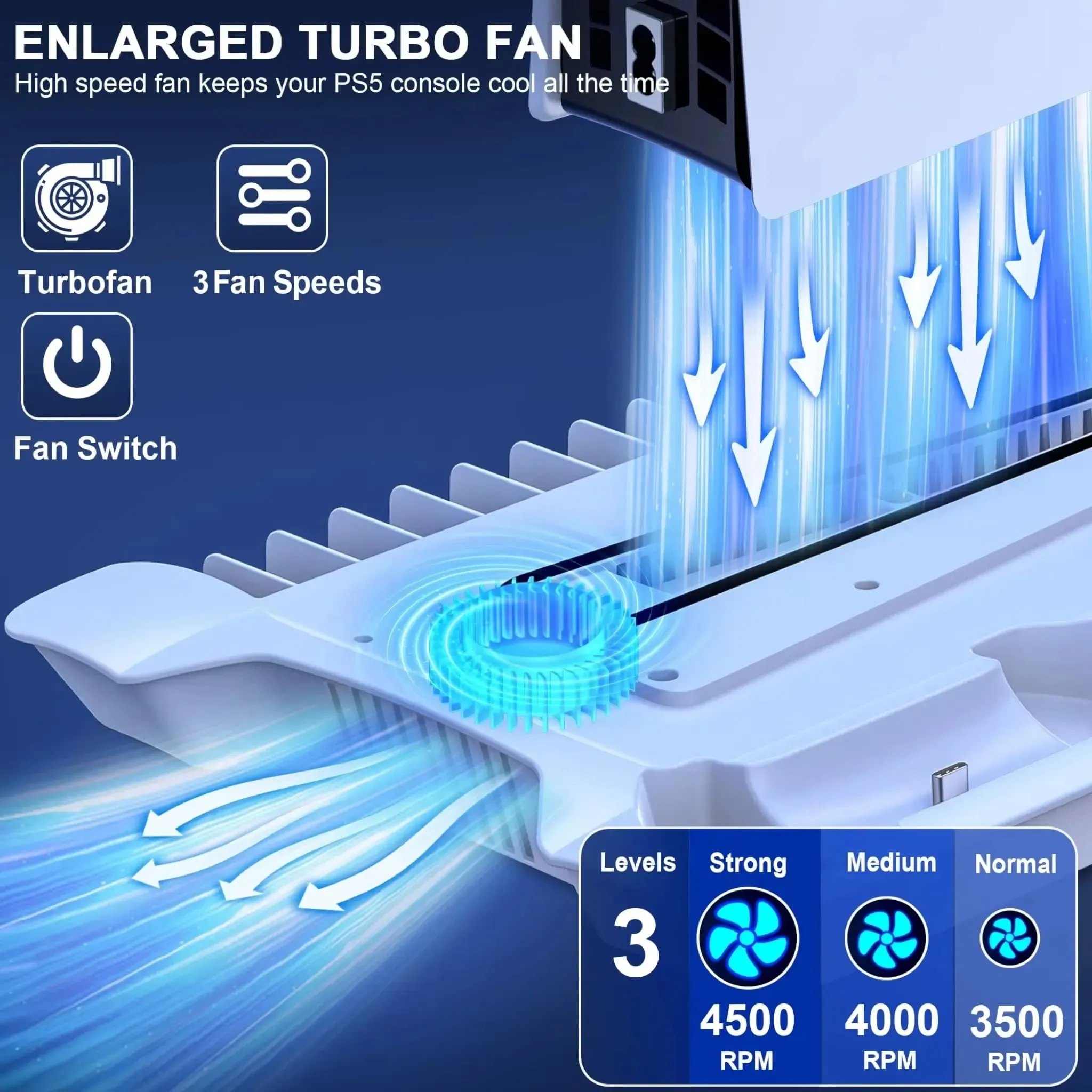 Controller Charging Dock with Cooling Stand & LED Fans