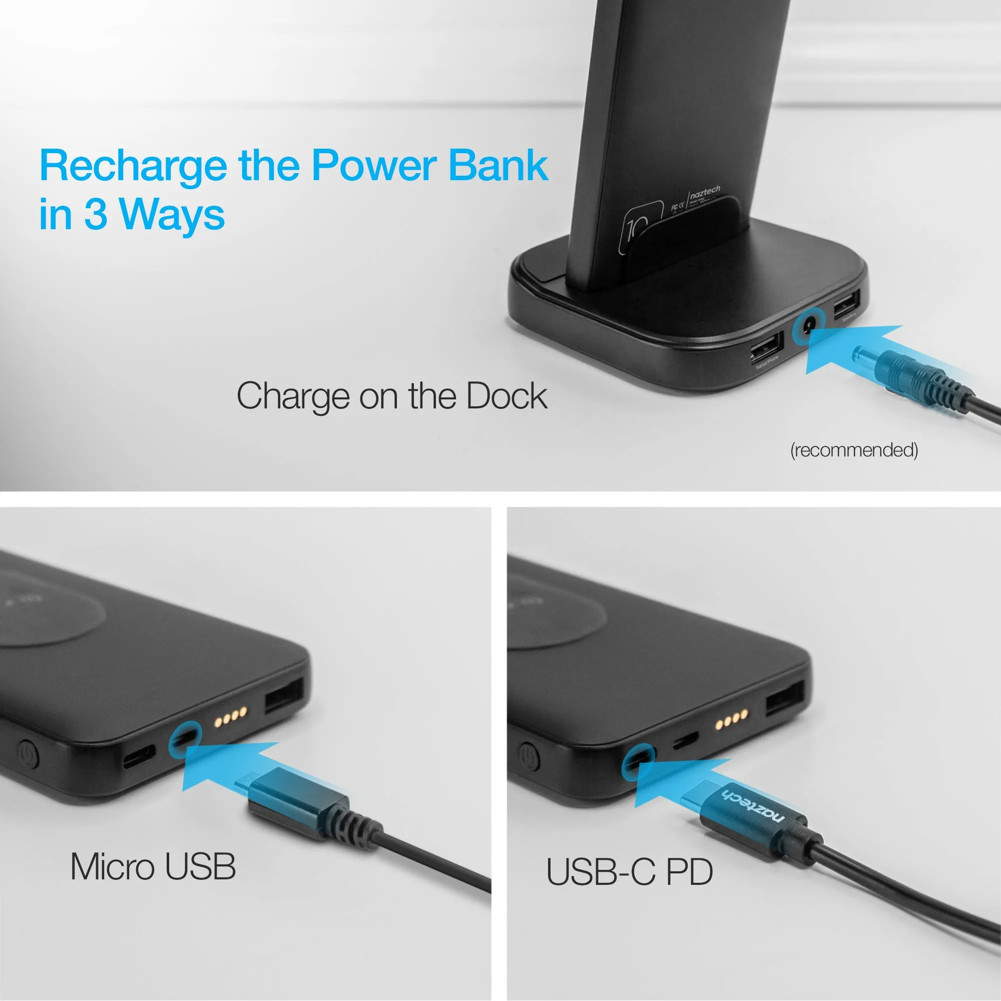 Core 2-in-1 Charging Dock   10,000mAh Wireless Power Bank