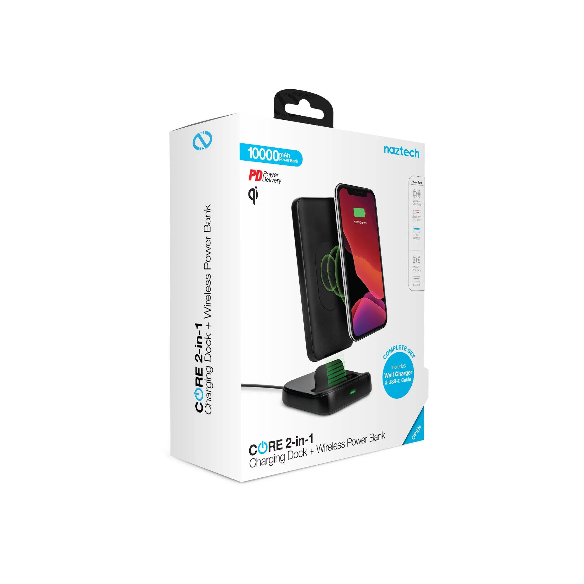 Core 2-in-1 Charging Dock   10,000mAh Wireless Power Bank