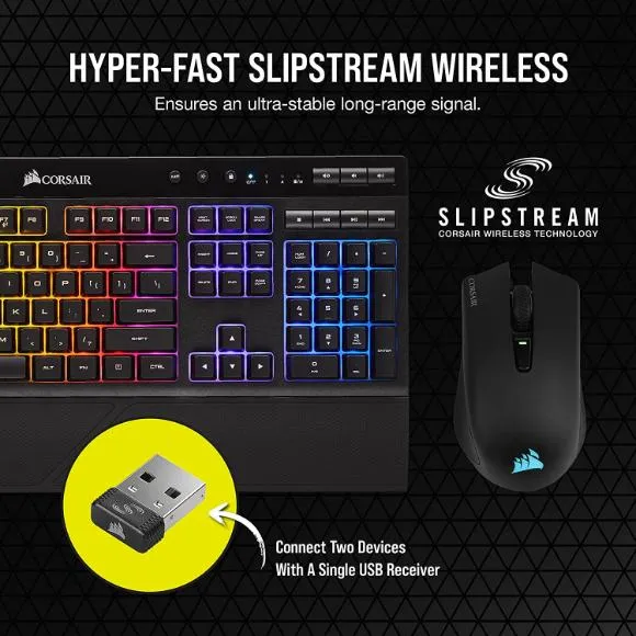 CORSAIR Wireless Gaming Bundle - K57 RGB Wireless Gaming Keyboard - Harpoon RGB Wireless Gaming Mouse