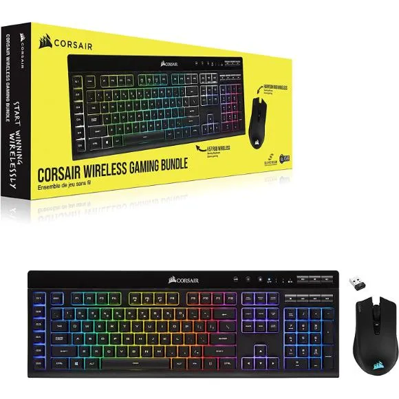 CORSAIR Wireless Gaming Bundle - K57 RGB Wireless Gaming Keyboard - Harpoon RGB Wireless Gaming Mouse