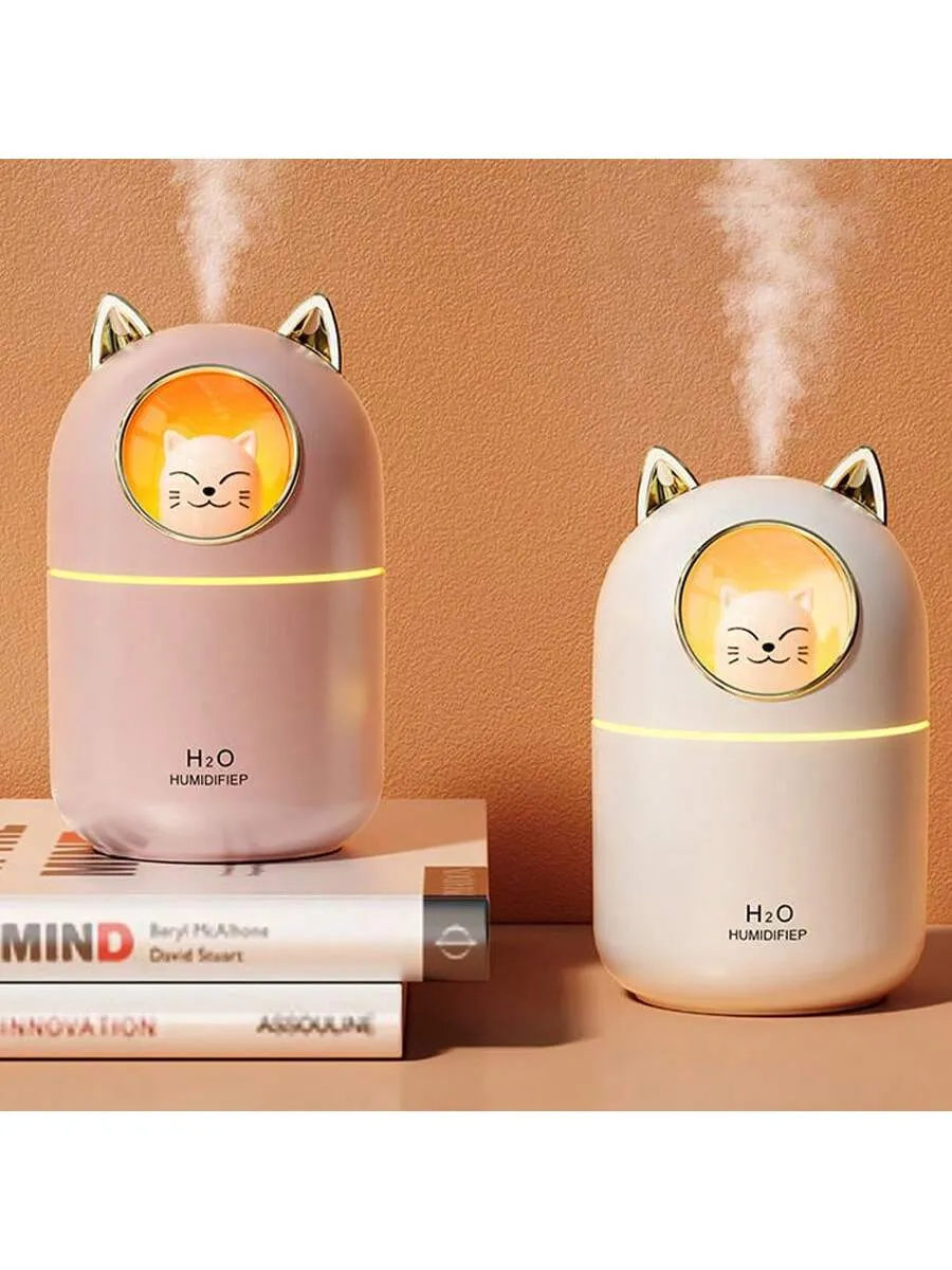 Cute Cat USB Mini Humidifier For Home, Large Mist Output, Air Purifier