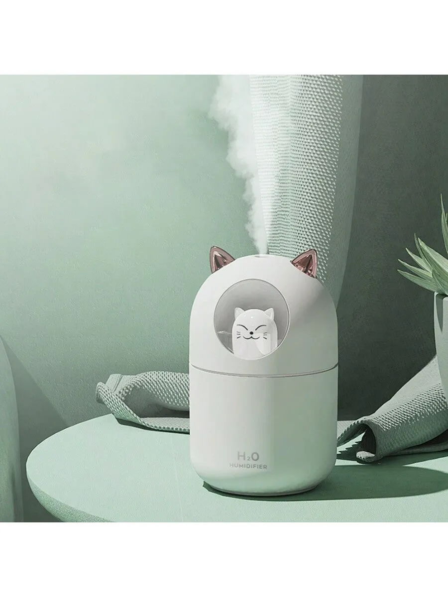 Cute Cat USB Mini Humidifier For Home, Large Mist Output, Air Purifier