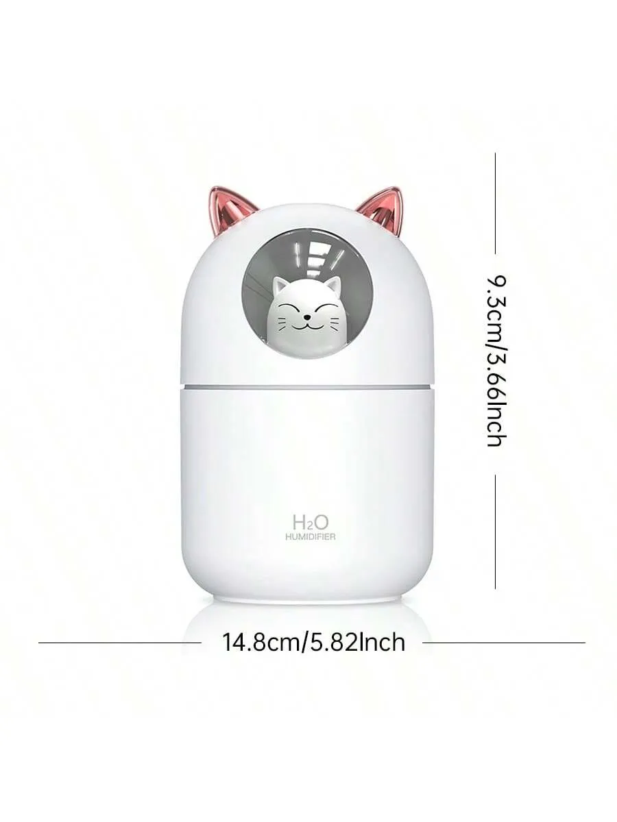 Cute Cat USB Mini Humidifier For Home, Large Mist Output, Air Purifier