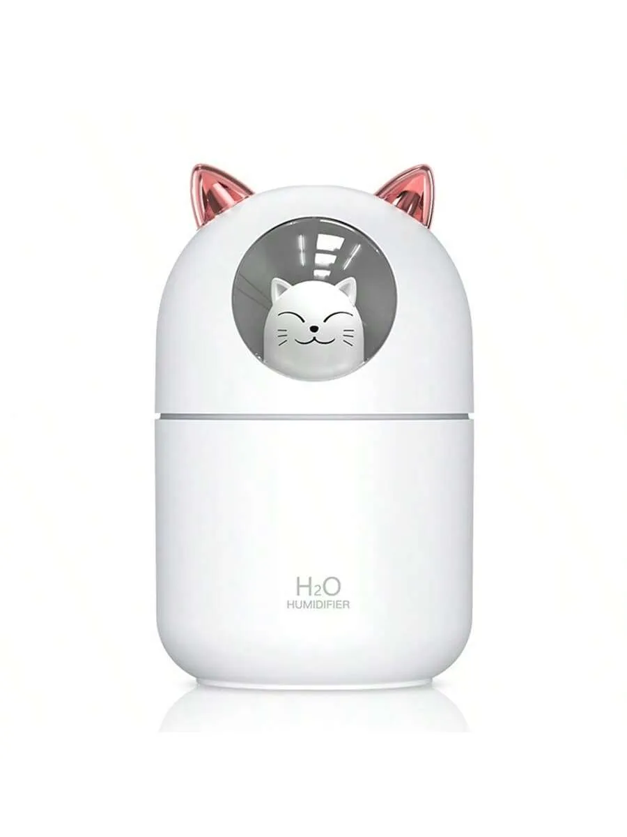 Cute Cat USB Mini Humidifier For Home, Large Mist Output, Air Purifier