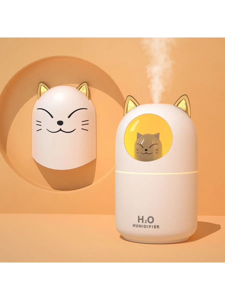 Cute Cat USB Mini Humidifier For Home, Large Mist Output, Air Purifier