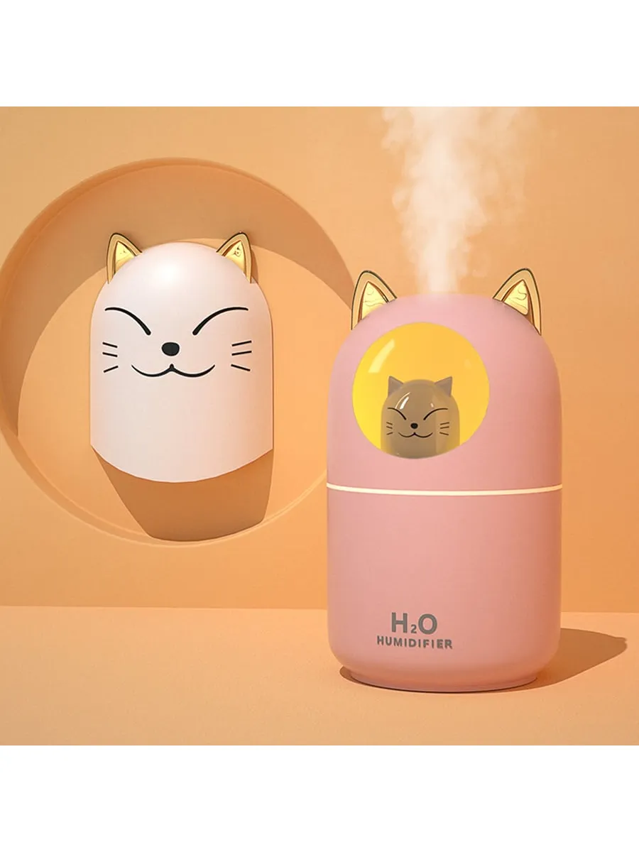 Cute Cat USB Mini Humidifier For Home, Large Mist Output, Air Purifier