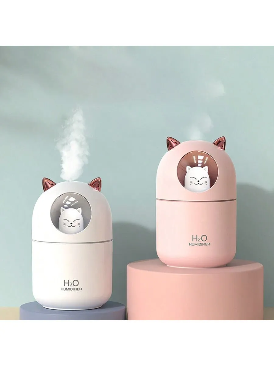 Cute Cat USB Mini Humidifier For Home, Large Mist Output, Air Purifier