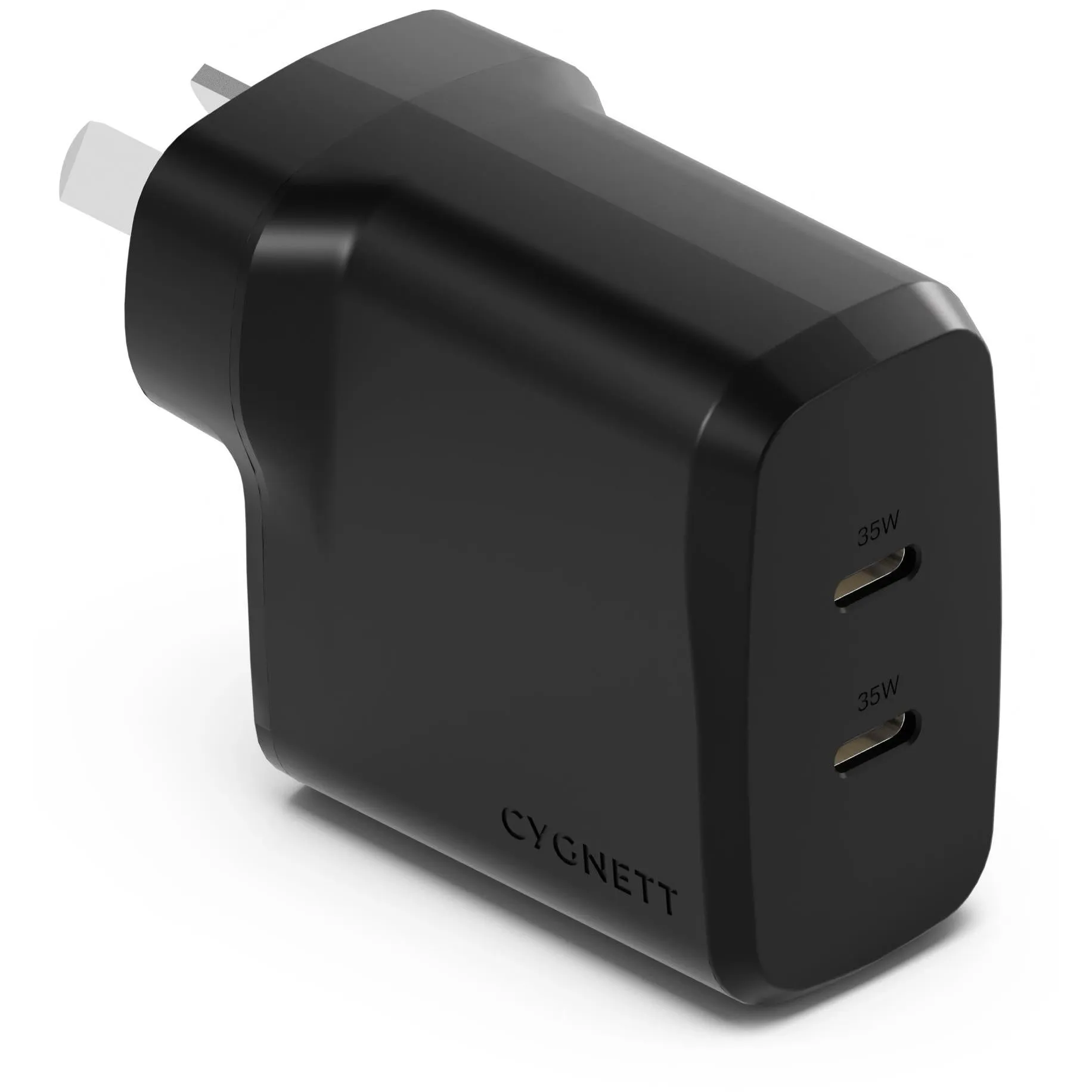 Cygnett PowerPlus 35W Dual Port USB-C Wall Charger (Black)