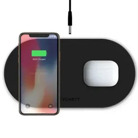 Cygnett Twofold 20w Dual Wireless Phone Charger - Black