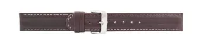 Dark Brown Constrast Stitch Dual Construct Leather Watch Band 18mm 110835