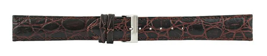 Dark Brown Crocodile Leather Watch Band 20mm (Long) 110932