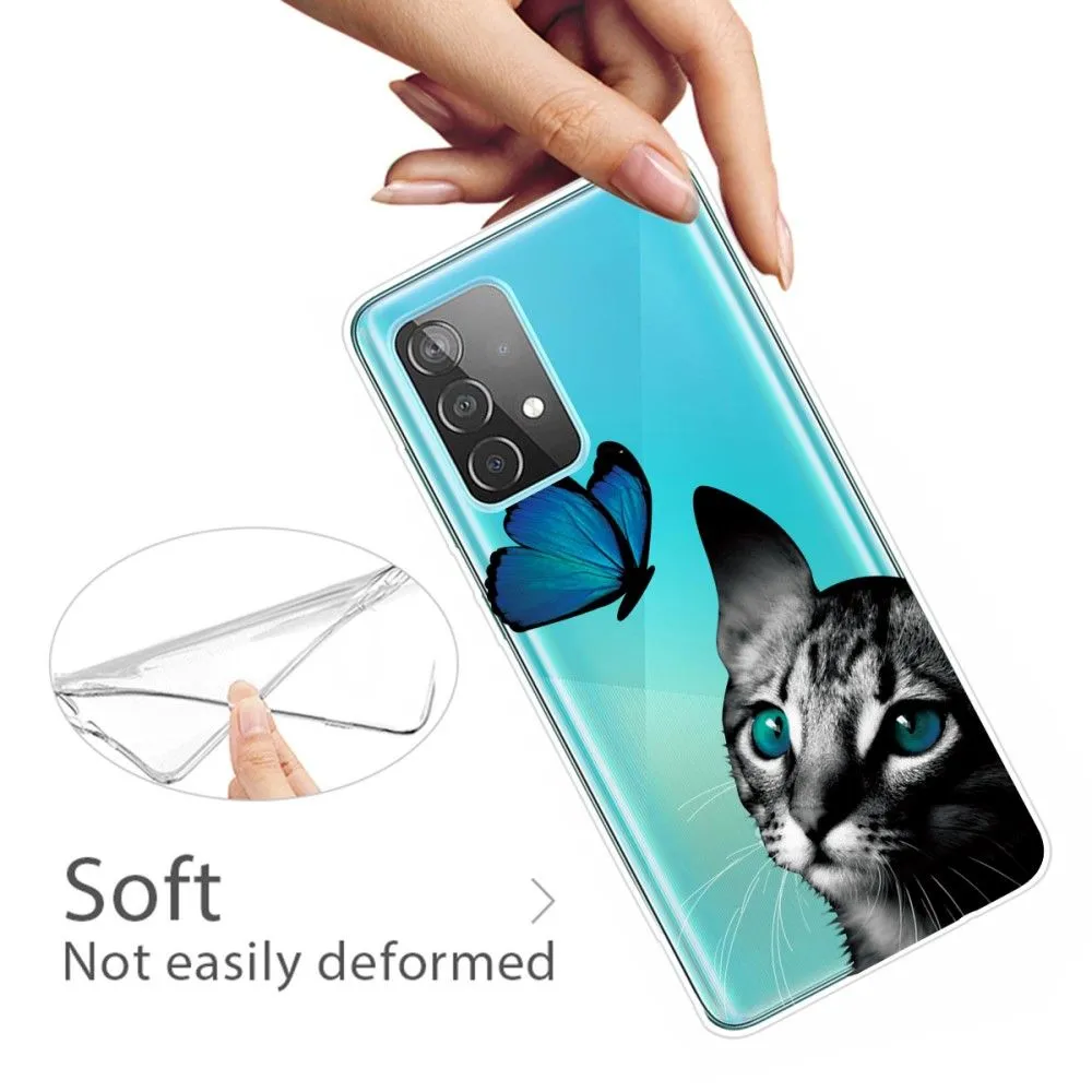 Deco Samsung Galaxy A13 4G case - Cat and Butterfly