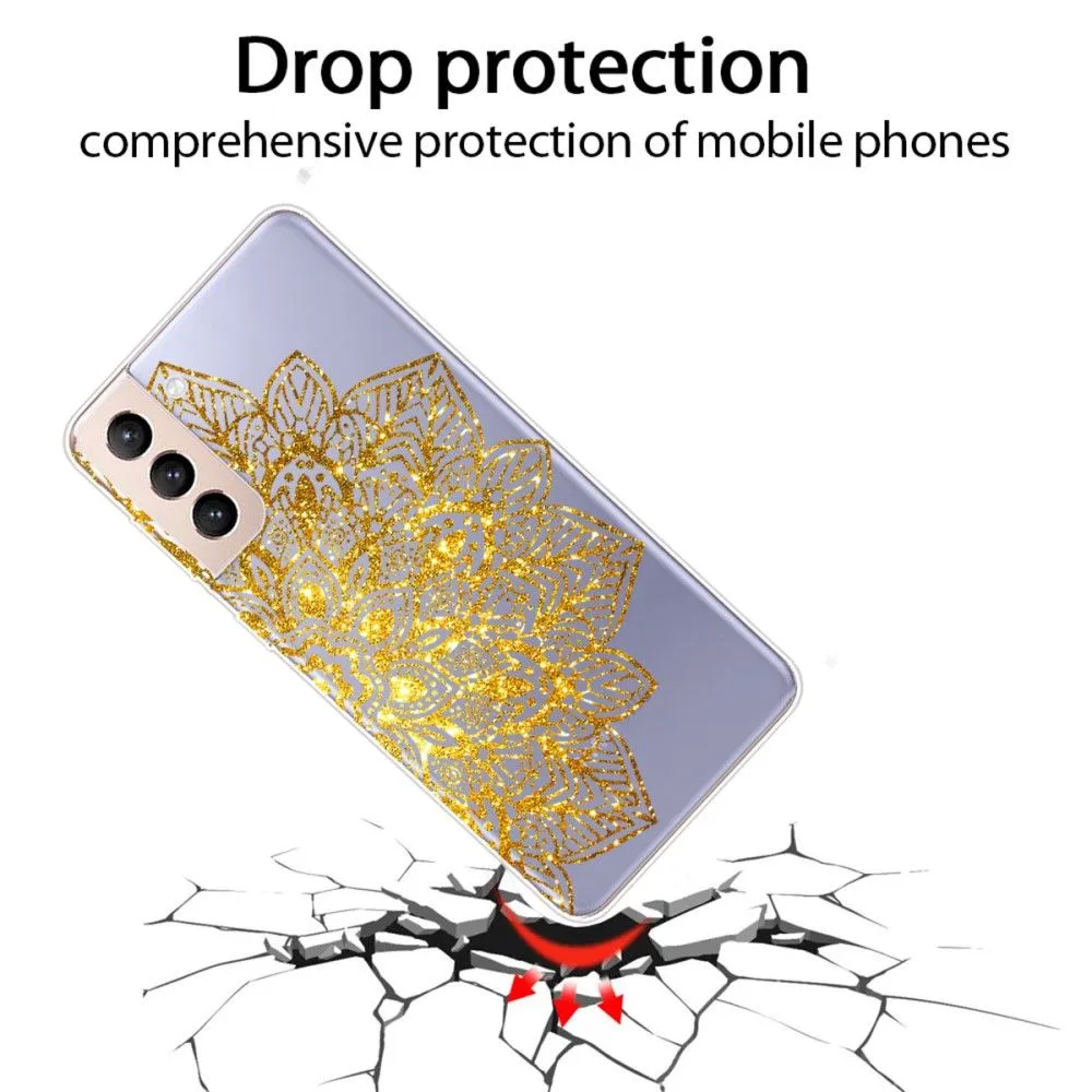 Deco Samsung Galaxy S22 Plus case - Golden Glitter Leaves