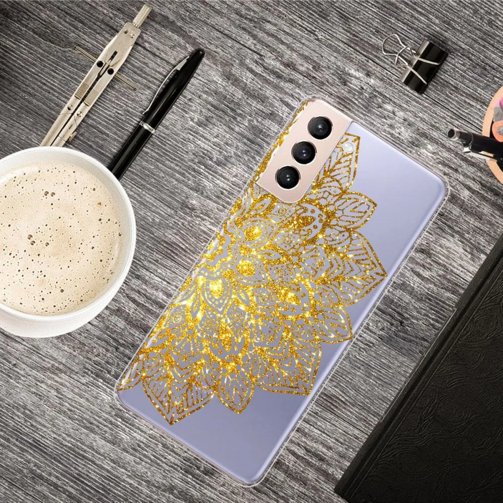 Deco Samsung Galaxy S22 Plus case - Golden Glitter Leaves