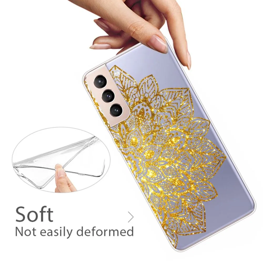 Deco Samsung Galaxy S22 Plus case - Golden Glitter Leaves