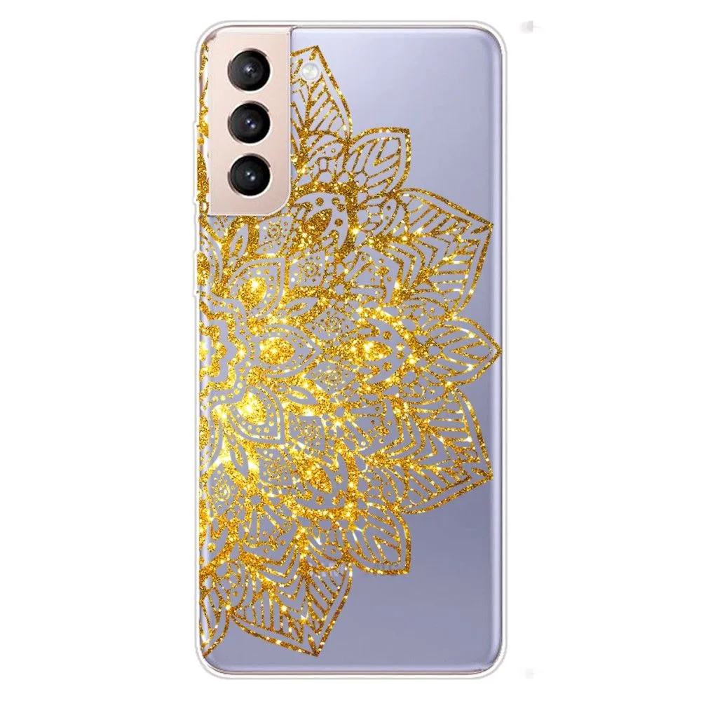 Deco Samsung Galaxy S22 Plus case - Golden Glitter Leaves